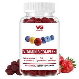 VITA GLOBE B Complex Gummy Vitamin - Strawberry Flavor z witaminą C, Niacyna, B6, B12 i Biotin 124; Codzienne Suplementy dla Energii, Metabolizm i Wsparcie Kognitive 124; 60 Gummies (Opakowanie 1)