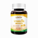 Lovita Witamina B6 (Hydrochlorek pirydoksyny) 80mg, Zmierzone uwalnianie, 8 Godziny Trwałe, Wsparcie dla układu sercowo-naczyniowego i Nerwy Zdrowia, 130 Vegan tabletki