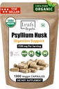 Pyllium Husk 1500mg Per Serving, 1000 Kapsułek - Podwójna wytrzymałość - Premium Pzyllium Fiber Supplement - Doskonały do trawienia i regularności - 100% Natural Solvable Fiber
