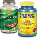 Natura 's Life Monolaurin & Bromelain Sinus Ease Bundle