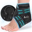 Atsuwell Ankle Ice Pack Wrap, wielokrotnego użytku żel Ice Pack for Foot Ankle Heel, Foot Ice Wrap z miękkim pluszowym Linning, Cold Compress Therapy for Soothing Discomfort, Czarny