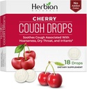 HERBION Naturals Kaszel Drops, Suplement diety, Koszy Kaszel, dla dorosłych i dzieci powyżej 6 lat, Bez sztucznego zapachu, Nie dodawany kolor (18 Count (Pack of 1), Cherry)