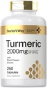 Doctor 's Way Kurkumina Kurkumina suplement 2000mg 124; 250 Kapsułki 124; z ekstraktem Black Pepper 124; Non-GMO, Gluten Free Complex