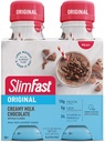 Slimfast Meal Replacement Shake, Original Creamy Milk Chocolate, 10g Gotowy do picia białka do utraty wagi, 11 Fl. Oz Bottle, 4 Count (Packaging May Vary)