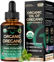 USDA Organic Oil of Oregano - Płynne krople z witaminą E - Made in USA - Suplement do wsparcia immunologicznego, Trawienia Zdrowie i Przeciwutleniacz - Non-GMO, Naturalny, Wegan - Jako pigułki, Kapsułki, Softgels 1 fl oz