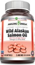 Amazing Omega Wild Alaskan Salmon Oil (Omega-3, EPA / DHA) Supplement Equipment 124; 2400 Mg Per Serving Equipment 124; 120 Softgels Equipment 124; Non-GMO Equipment 124; Gluten- Free Equipment 124; Made in USA