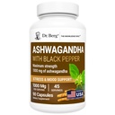 Dr Berg Ashwagandha kapsułki 1000mg - Zawiera Ashwagandha Korzeń z Black Pepper z Bioperine - Ashwagandha Suplementy 90 kapsułki