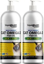 Liquid Health Pets Wild Caught Omega 3 Fish Oil for Cats - Liquid Omega 3 Supplement for Cats with EPA+DPA+DHA - Reduce Itching, Support Joint, Immunity, Brain, Heart Health - Made in the USA (2 Pack)