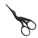LIVINGO 3.5 "Zaokrąglone końcówki Vintage Nożyczki bociankowe, Profesjonalna stal nierdzewna z czarnym tytanem pokrytym, Pedicure Cuticle Beauty Pielęgnacja Nożyczki do oczu, Włosy twarzy, Sucha skóra, Włosy z nosa