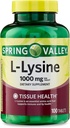 SPEC Lysine Acid Supplements, 1 Tablet Per Serving, Spring Valley L- Lysine wspiera zdrowy system immunologiczny * 100 Liczba