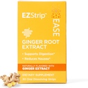 Suplement Ease - Ginger Flavor, 30 Count - Rozpuszczanie paski z Ginger Root Help Support Nudief, Morning and Motion choroby i trawienia - Made in The USA, Cukier i Gluten- Free