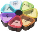 Cotygodniowy Pill Organizator 7 Dzień, Cute Portable Big Daily Medicine Box, Łatwy do otwarcia, BPA Free Travel Pill Case Reminder for Medication Dispenser Witamina Fish Suplementy oleju kapsułki DHA