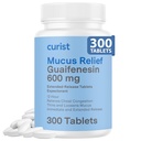 Curyst Guaifenesin 600 mg Extended Release Tablets (300 Die- Free Tablets) - Expectorant Mucus Relief, Generic Guaifenesin 600 mg, (Opakowanie luzem)