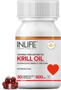 INLIFE Kryll Oil Supplement - Fosfolipid Omega 3 z Astaksantyną - 500 mg, 30 kapsułki