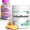 ColonBroom Pyllium proszek Husk Sugar Craving Suppressant - Pikolinian chromowy 200mcg, 2 Produkty - Colon Cleanser Fiber Supplement (50 Servings) + Sugar Craving Supressant (60 Servings)