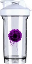 Świadomość raka trzustki 18 Ounce Shaker Butelka Drink Mikser Leak- odporne przed treningiem Proteiny shakes posiłek wymiany Butelki 500ML / 18 Oz Biały & -1