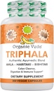 Organiczny proszek Veda Triphala 300 kapsułki, 1000mg - Organiczny suplement Triphala dla Colon Cleanse, Immune, Gut & Trawienie Zdrowie - Cały zielony przeciwutleniacze Amla, Haritaki & Bibhitaki - Vegan Pills