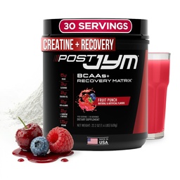 Post JYM Active Matrix - Post- Trening z BCAA, Glutamine, Creature HCL, Beta- Alanina i więcej JYM Suplement Science Fruit Punch, 30 Służenia