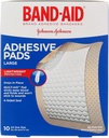 Band-Aid Brand Tru-Stay Adhesive Pads, Large Sterile Bandages for Wound Care and Protection, Large Size, 10 ct ( Pack of 4)