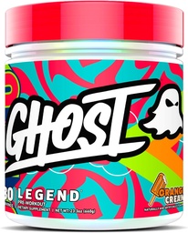 GHOST Legend Pre- Workout Powder, Pomarańczowy krem - 30 Służenia - Pre- Trening dla mężczyzn i kobiet z choliną, L- Citruline, & Beta Alanine for Energy & Focus