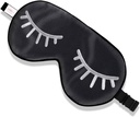 ZIMASILK 100% Naturalna jedwabna maska senna Blindfold, regulowana supergładka miękka maska oczu do snu z workiem (rzęsy)