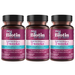 Czystość Produkty MyBiotin ProClinical - Grubsze włosy zaczynające się w 3 tygodniu i walki Zmarszczki - MB40X Opatentowana Biotin Witamina B7 Matrix w / Astaksantyna - 40X Więcej Rozpuszczalny vs Zwyczajna Biotin, 90 Kapsułki Veg