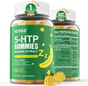 NEVISS 1Pack 5- HTP Gummies + GABA - Melatonin Free - Relaxation Gummies with Banana Extract, L- Theanine, L- Tryptofan, Witamina D3 for Healthy Rest Cycle & Circadian Rhythm, Funkcje mózgu i Relax mięśni