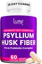 Lure Essentials Psyllium Husk kapsułki dla Colon Cleanse - włókno prebiotyczne i probiotyczne