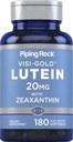 Piping Rock Lutein i Zeaxanthin Supplement Equipment 124; 20mg Equipment 124; 180 Softgels Equipment 124; from Marigold Extract Equipment 124; Non- GMO, Gluten Free