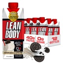 Lean Body Ready- to- Drink Cookies and Cream Protein Shake, 40g Protein, Whey Blend, 0 Sugar, Gluten No, 22 Vitamin & Minerals, (Recycling Carton & Lid - Pack of 12) LABRADA, 17 Fl Oz (Pack of 12)