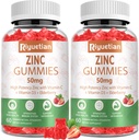 Zinc Gummies 50mg - Vitamin C, D3 & Elderberry, Echinacea, Zinc Immune Health Gummies, Non-GMO, Natural Antioxidant Supplements for Men & Women, Vegan 2 Pack