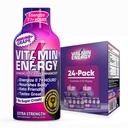 Vitamin Energy Immune+ Extra Strength Energy Shot Grape 24 Pack, 260mg Natural Caffeine, B-Vitamins, Citicoline, Green Tea, Immunity & Focus Support, Zero Sugar, Gluten-Free 1.93 fl oz