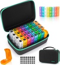 Monthly Pill Organizer 3X a Day z 7- Day Travel Medicine Organising Bag, Medicine Pill Box z 32 Codzienne Komory, 31 Day Pill Holder 30 Day Pill Case for Witamina, Suplement i Medycyna