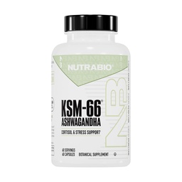 NutraBio Ashwagandha KSM- 66 XI- 124; Ashwagandha Herbal Supplement for Stress, Mood, & Performance XI- 124; 600 MG of Clinically Studied KSM66 60 Capsules
