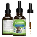 Pet Wellbeing Old Friend for Senior Dogs - Wspiera zdrowie układu immunologicznego, mobilność stawów, zdrowe poziomy energii, Alfalfa, Reishi - Veterinarian-Supplement Herbal 2 oz (59 ml)