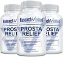 Research Verified Prosta Relief - Saw Palmetto i Bioperine - Prostate Health; Bladder & Urnary Health, Drive and Performance; Pure Natural, 90 Kapsułki (Opakowanie 3)
