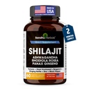 SANDHUHERBALS Shilajit Kapsułki dla mężczyzn i kobiet 124; Pure Himalayan Mieszanka z Ashwagandha 124; Wysoka moc i suplement energetyczny124; 2 miesiące dostaw 124; dla dodatkowej mocy i staminy 124; Combo z morzem Moss