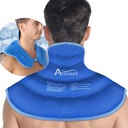 Atsuwell Ice Pack for Neck and Shoulders Cold Compression, Shoulder Ice Packs Realisable Gel Pack, Big Upper Back Cold Pack for Neck, Shoulder, Hip, Blue