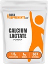 BulkSupplements.com Proszek z mleczanami wapniowymi - Proszek z dodatkiem wapnia, Stopień pożywienia - Czysty i wolny od glutenu, 1,5 g na jedną porcję, 1 kg (2,2 kg) (opakowanie po 1)