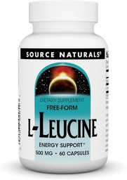 Źródło Naturals L- Leucine A Free Form Essential Amino Acid Supplement for Energy Support - 60 kapsułki