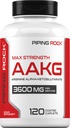 Pining Rock AAKG Supplement Supplement Equipment 124; 120 Cappets Equipment 124; 3600 mg Equipment 124; Arginine Alpha- Ketoglutaminian Supplement Equipment 124; Nitric Oxide Enhancer 124; Max Force Equipment 124; Vegetarian, Non-GMO, Gluten Free