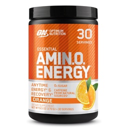Optimum Nutrition Amino Energy - Wstępne ćwiczenia z zielonej herbaty, BCAA, Amino Acids, Keto Friendly, Green Coffee Extract, Energy Powder - Orange Cooler, 30 Servings (Packaging May Vary)