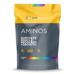Pubrolics Aminos Bis124; 4g Free- Form Amino Acids, Beta- Alanina, 0 Calories & 60 Servings (Rainbow Candy)