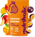 Jednowodziankowe gumki dla mężczyzn i kobiet - Łatwe do przetrawienia, wegan, gluteny-free, Non-GMO, 1,5 g kreatyny na gumę - 45ct (45 hrabiego, Mango Passionfruit)