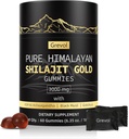 Himalayan Shilajit Gummies: Gold Grade Shilajit Risted with Ashwagandha Fulvic Acid & 85 + Ślad minerałów - No Added Sugar - Indywidualnie zapakowane - dla mężczyzn i kobiet - 60 Gummy
