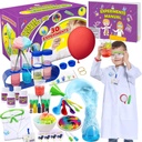UNGLINGA 30 Experiments Science Kit for Kids with Lab Coat, Chemia Zestaw zabawek STEM prezenty urodzinowe dla chłopców, Naukowiec Costume Role Play Narzędzia Edukacja Zestaw