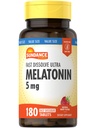 Sundance Melatonin 5 mg tabletki 124; 180 Wegetariański hrabia 124; Szybki Rozpuszczalnik 124; Natural Berry Flavor 124; Wegetariański, Non-GMO i gluten