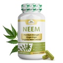 Organic Veda Neem kapsułki, 1000mg - Organic Herbal Supplement Made with Ayurvedic India Neem Leaf Powder - Wspiera Promieniującą Skórę, Immune, Detox, Zdrowa reakcja zapalna - 120 Kapsułki Veggie