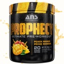 ANS Performance Prophecy Pre Workout Powder (20 Servings, 14.5 oz) – Gluten Free Pre-Workout Formula - Energy & Strength - Sugar Free- Increase Power & Workout Volum (Peach Mango)