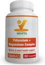Invita Potasu Magnezu Kompleks 1000 MG do wsparcia nóg i mięśni I (90 Kapsułek) - Wysoka absorpcja Asplatatu potasu z glicynianem glicynianu aspartatu magnezu